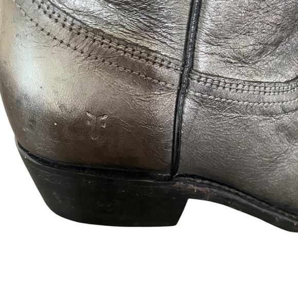 Frye Billy Short Ankle Dark Pewter Boots Silver Metallic size 8 - Picture 3 of 14